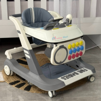 Premium Interactive Baby Walker with Educational Activity Panel - Grey