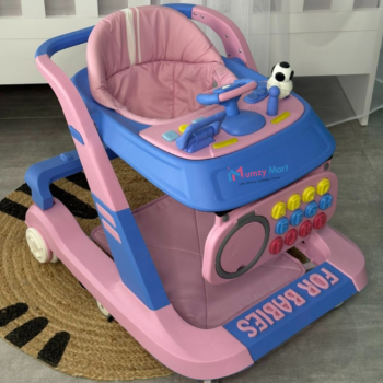 Premium Interactive Baby Walker with Educational Activity Panel - Pink
